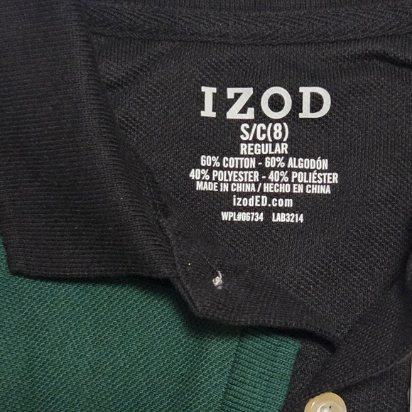 IZOD Kids Boys S(8) Regular Fit Short Sleeve Polo Shirts Green Black NWT - Picture 3 of 10